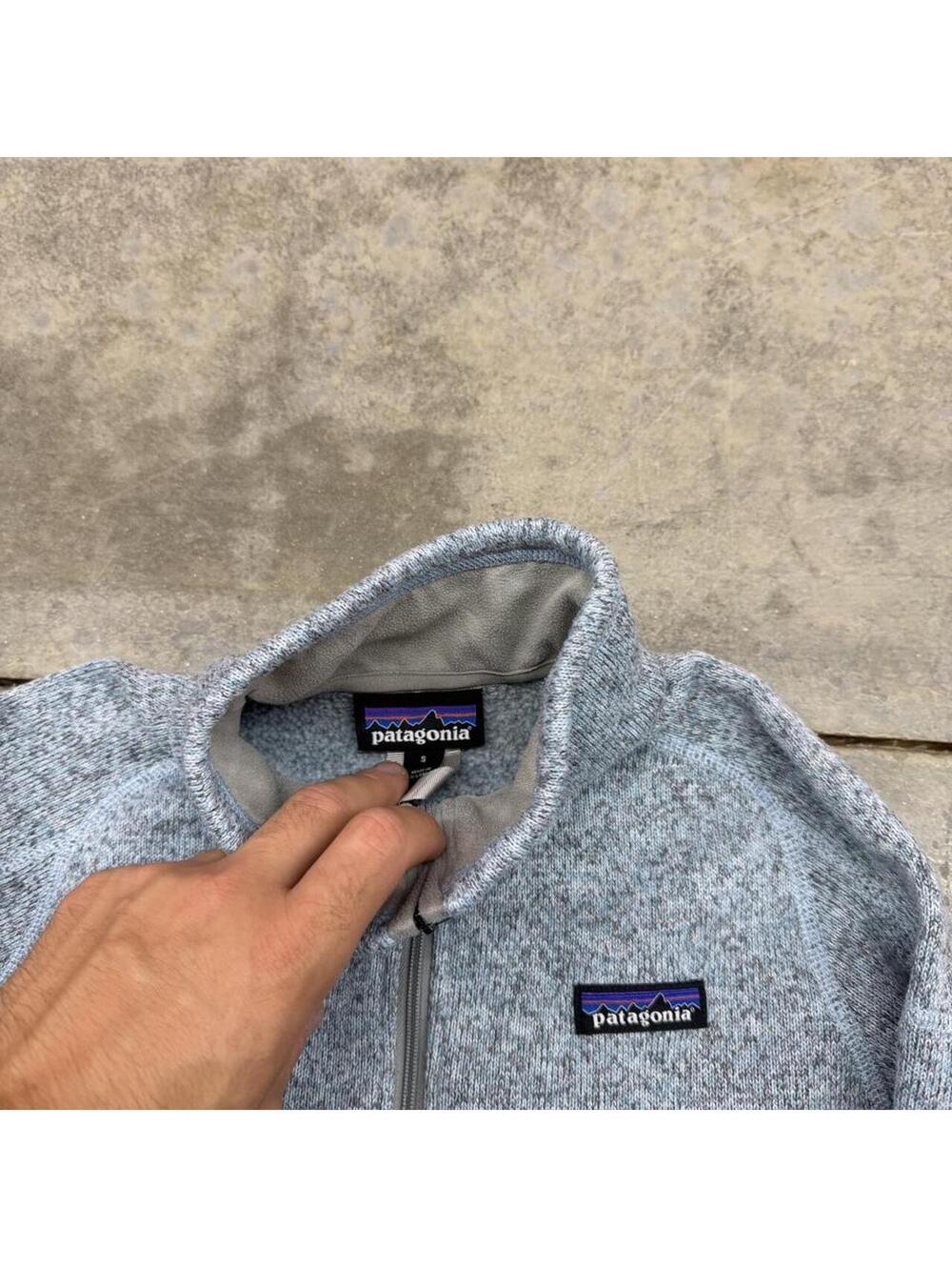 vintage patagonia better sweater light blue quarter zip fleece jacket WOMENS - Picture 4 of 4